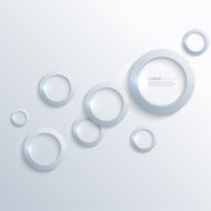 Blue plastic shiny glossy rings on blue background N3