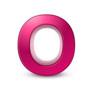 3d alphabet pink O