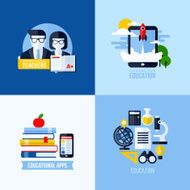 Flat vector concepts of educational elements