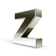 3d silver steel letter Z N5