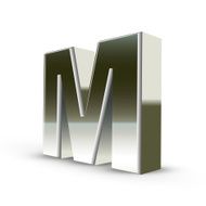 3d silver steel letter M N5