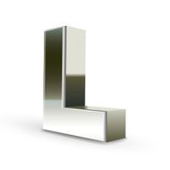 3d silver steel letter L N5