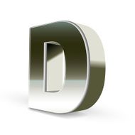 3d silver steel letter D N4