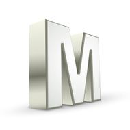 3d alphabet silver M N2