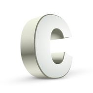 3d alphabet silver C