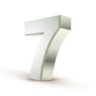 3d shiny silver number 7 N2