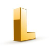 3d golden letter L N4