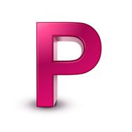 3d alphabet pink P