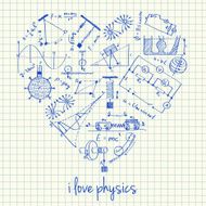 Physics drawings in heart shape N2