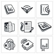 audio book icons set