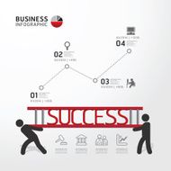 Business Infographic carrying ladder concept vector illustration