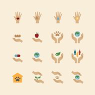 charity and donation icons flat line design vector N2