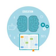 Book with brain Education concept