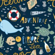 Summertime Adventures seamless vector pattern