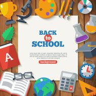 Back To School Banner With Flat Icon Set with Shadow N2