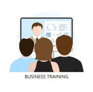 Business Training Icon Flat Design Concept N2