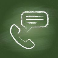 Vintage symbol chalk icon on green blackboard