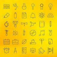 Education and School Line Science Icons Set