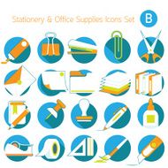 Office Supplies and Stationery Objects Icons Set B