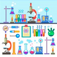 Chemical Laboratory in flat style