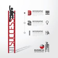 Business Infographic carrying ladder concept vector illustration N2