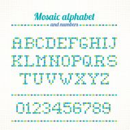 Mosaic alphabet and numbers
