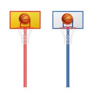 Basketball hoop with a ball Vector set