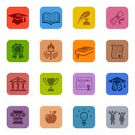 Colorful Education Icon Set N3