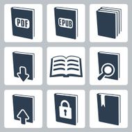 Vector isolated books icons set