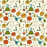 Vector abstract chemistry seamless pattern