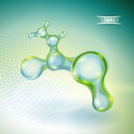 Abstract background with molecule N2