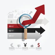 businessman up the Arrow Ladder paper cut style template N2