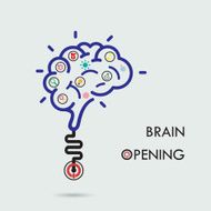 Brain opening concept Creative brain abstract logo design