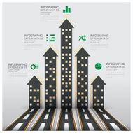 Real Estate And Property Business Infographic With Building Arrows Diagram N2