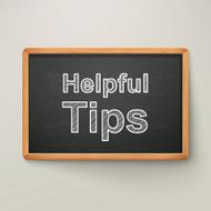 helpful tips on blackboard in wooden frame