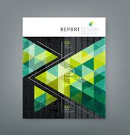 Cover report triangle geometry green background