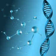 3d DNA molecule structure background eps10 vector illustration
