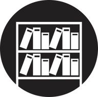 Books on the shelves simply retro vector illustration N3