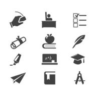 Education vector icons set N3