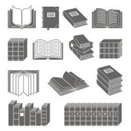 Book icons set N12