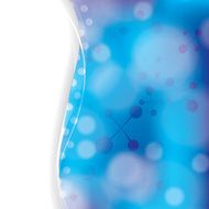 Molecule illustration blue background N12