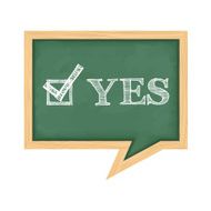 Blackboard with Word Yes N2