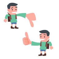 Boy Showing Thumb up and Down N2