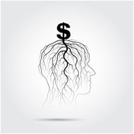 Tree of business shoot grow on human head symbol N3