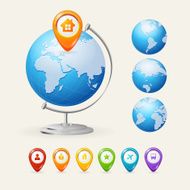 Vector school Globe set isolated on white N3