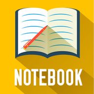 notebook of flat design icon concept