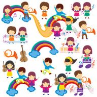 Happy Music Kids Clip Art N2