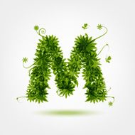 Green eco letter M for your design