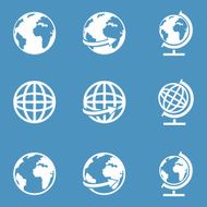 Vector Set of Globe Icons N9