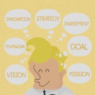 Businessman thinking plan to success